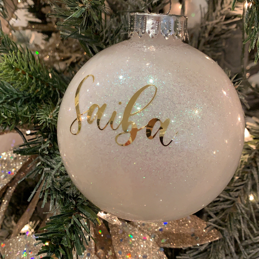 Personalized Christmas Glitter Ornament